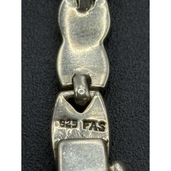 Vintage Sterling Silver Onyx 7" Bracelet Marcasite Bracelet 13 Grams W18 - Picture 8 of 11